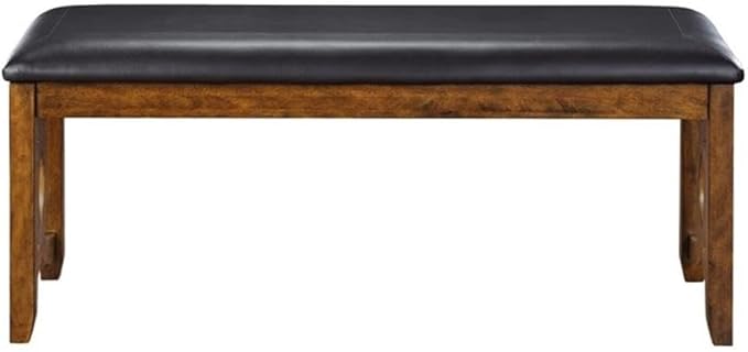 New Classic Furniture Gia Upholstered Dining Bench, Warm Brown Finish