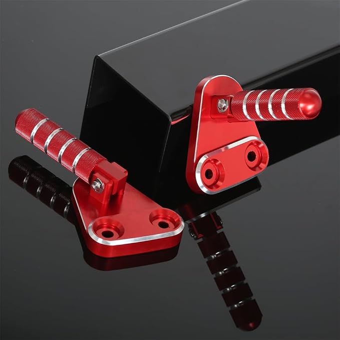 SUPER CUB C125 CNC Rear Folding Step Passenger Footrest Pedal Pegs Compatible with Super Cub 125 JA48 JA58 2018-2024 (Red)