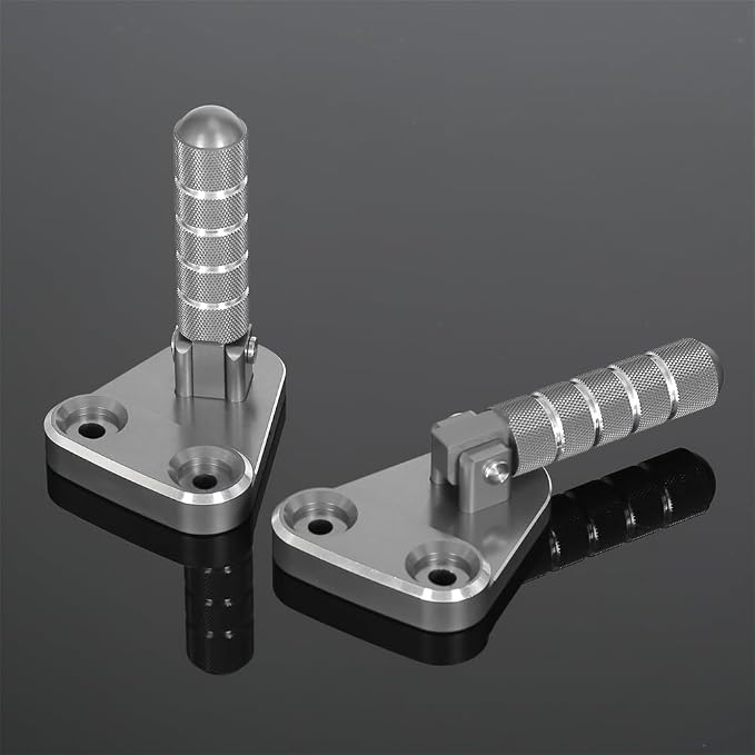 SUPER CUB C125 CNC Rear Folding Step Passenger Footrest Pedal Pegs Compatible with Super Cub 125 JA48 JA58 2018-2024 (Titanium)