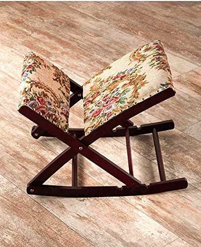 Foldable UPHOLSTERED Rocking Foot Stool Foot Rest