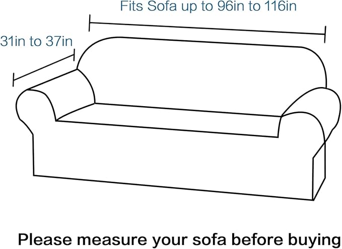 Velvet Stretch Sofa Slipcover 1-Piece Couch Sofa Cover Furniture Protector Soft with Elastic Bottom for Kids, Spandex Stretchy Fabric (Burgundy, Sofa Oversize)