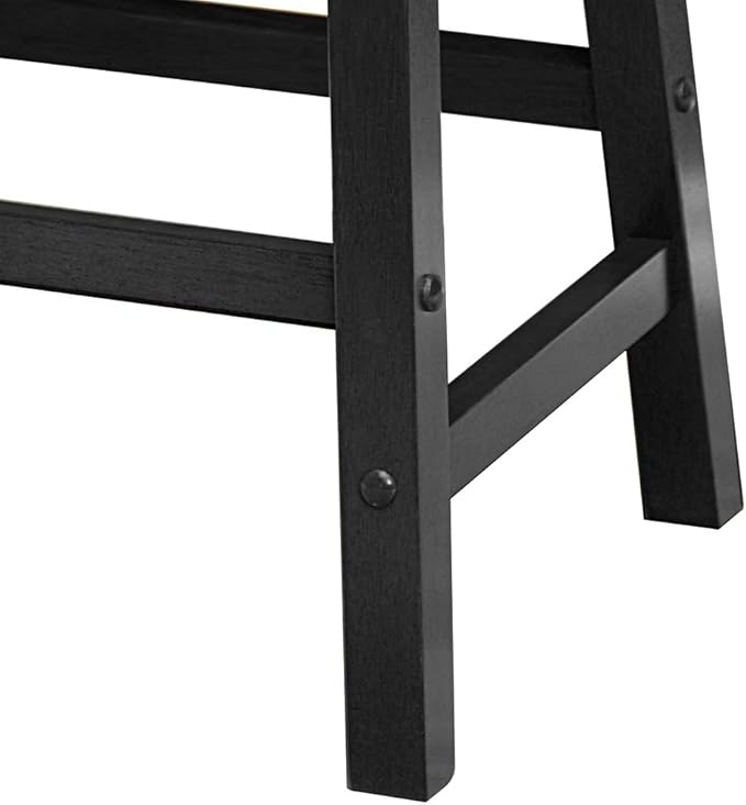 Winsome Satori Saddle Seat Counter Stool, 24" in Black, Classic Backless Bar Chairs for Kitchen & Dining Room Seating, Timeless Essential Furniture for Home, Dorm, Apartments