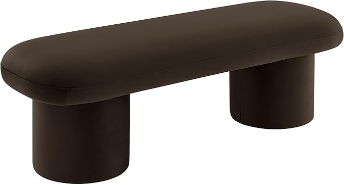 Modway Orla Performance Velvet Upholstered Bench in Chocolate Brown