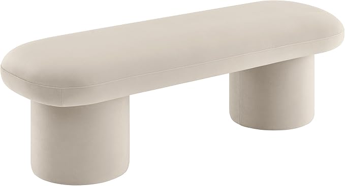 Modway Orla Performance Velvet Upholstered Bench in Almond