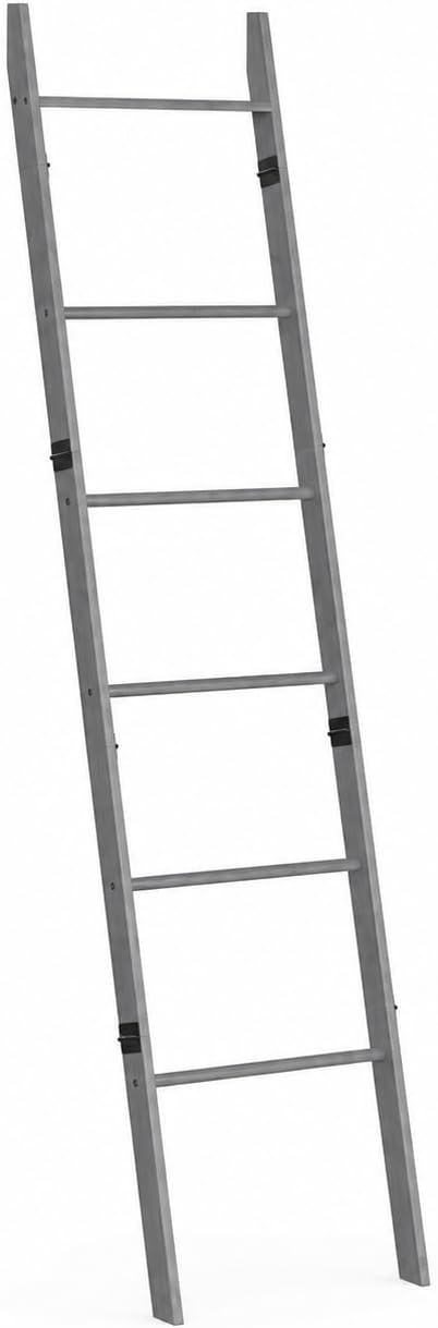 BAMBANG 6-Tier Blanket Ladder for Living Room, Blanket Quilt Ladder Rack Rustic Decorative Towel Holder, Wall Leaning Blanket Ladder Shelf Storage Farmhouse Decor for Bedroom Bathroom, Gray