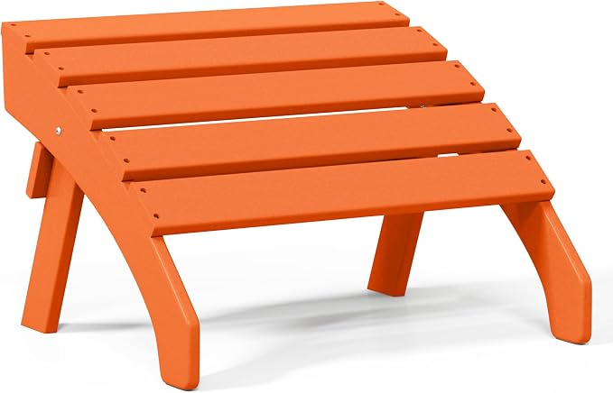 Costaelm Adirondack Chair Footrest, Patio Footstool, Ottoman Outdoor Foot Rest for Patio Waterproof, Adirondack Ottoman Patio Footstool, Orange