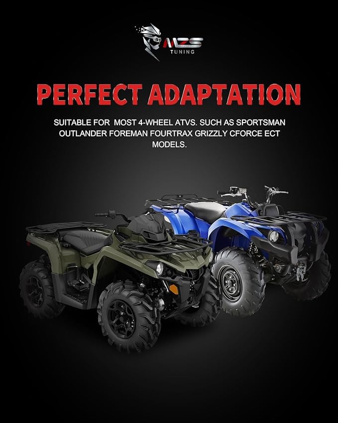 MZS ATV Passenger Foot Pegs, Heavy Duty ATV Rear Foot Rests Foldable 4 Wheel Universal Anti Slip Serration Steel Black Compatible with Sportsman Outlander Foreman Fourtrax Grizzly Cforce