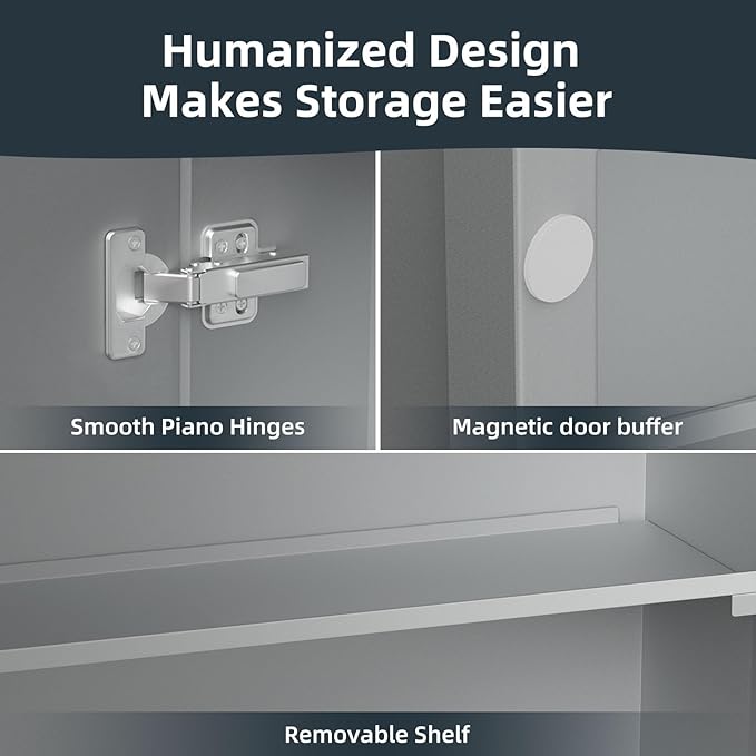 Bathroom Medicine Cabinet with Mirror 24x30Inch, Silver Medicine Cabinet Recessed or Surface Wall-Mounted, Mirrored Cabinets with Sturdy Metal Adjustable Shelves for Bathroom Vanity