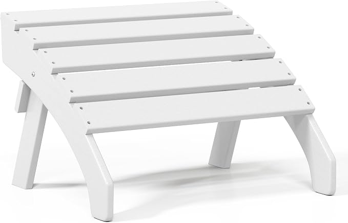 Costaelm Adirondack Chair Footrest, Patio Footstool, Ottoman Outdoor Foot Rest for Patio Waterproof, Adirondack Ottoman Patio Footstool, White