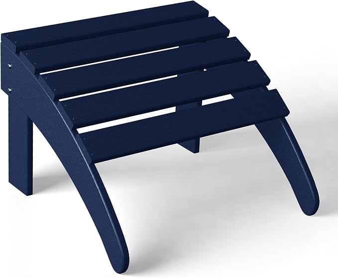 Costaelm Adirondack Chair Footrest Foldable Ottoman, Folding Ottoman Outdoor Foot Rest for Patio Waterproof, Adirondack Ottoman Outdoor, Navy Blue