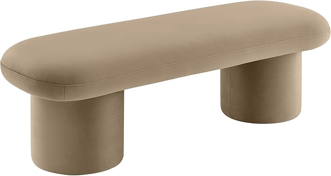 Modway Orla Performance Velvet Upholstered Bench in Taupe