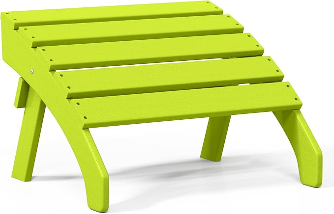 Costaelm Adirondack Chair Footrest, Patio Footstool, Ottoman Outdoor Foot Rest for Patio Waterproof, Adirondack Ottoman Patio Footstool, Lime