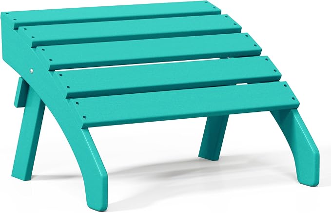 Costaelm Adirondack Chair Footrest, Patio Footstool, Ottoman Outdoor Foot Rest for Patio Waterproof, Adirondack Ottoman Patio Footstool, Turquoise