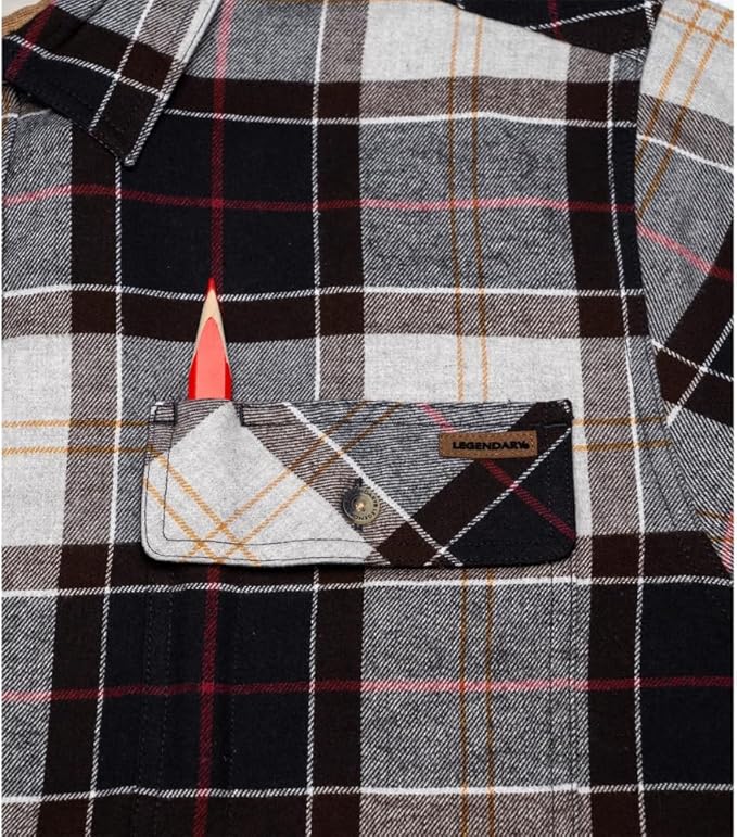 Legendary Whitetails Mens Long Sleeve Button Down 100% Cotton Flannel Shirt