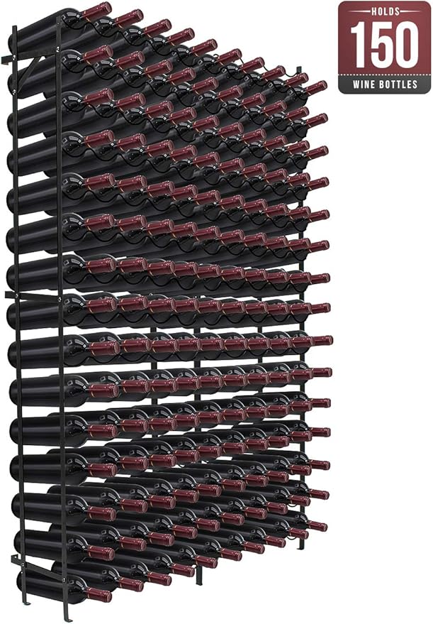 Sorbus Wine Rack Freestanding Floor - Wine Bottle Holder Holds 150 Bottles of Wine - 150 Bottle Capacity Wine Storage for Any Bar, Wine Cellar, Kitchen, Dining Room