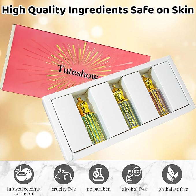 Arabic Perfume for Women, Floral & Fruity Arab Perfume Oil Roll On, Long Lasting Charming Fragrance, 0.4 fl. oz