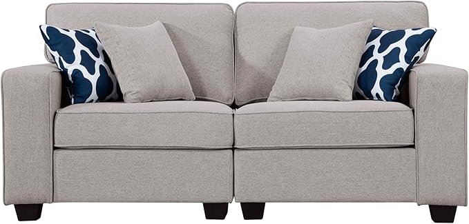 Legend Vansen Oversized Modular Sectional Sofa,U/L‑Shaped Reversible Couch with Ottoman,Deep Seat Plush Polyester Sectional for Living Room,5-Seater,Light Grey
