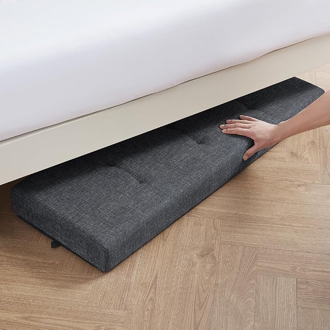Ornavo Home 43 Inch Storage Ottoman, Large Storage Bench, Ottoman with Storage with Legs, Foot Rest Stool, Bedroom Bench - Black