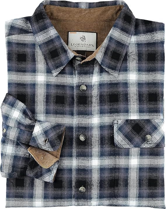 Legendary Whitetails Mens Long Sleeve Button Down 100% Cotton Flannel Shirt
