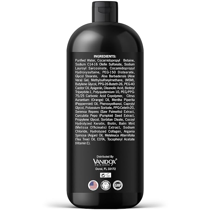 Carbonic Acid Shampoo for Men and Women with DHT Blockers - Made in USA - Stimulates Hair Growth, Scalp Exfoliator, Sulfate Free Shampoo with Biotin and Tea Tree Oil (16 Fl Oz)