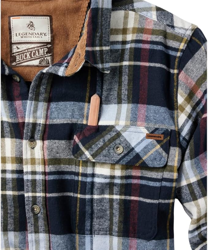 Legendary Whitetails Mens Long Sleeve Button Down 100% Cotton Flannel Shirt