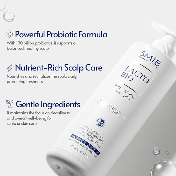 SMIB プロバイオティクス ヘアケアセット – ナチュラルブラック 白髪染めシャンプー + ディープクレンジング スカルプシャンプー – プロバイオティクス配合、サルフェートフリーの2ステップ韓国ヘアシステム – 200 + 1000ml