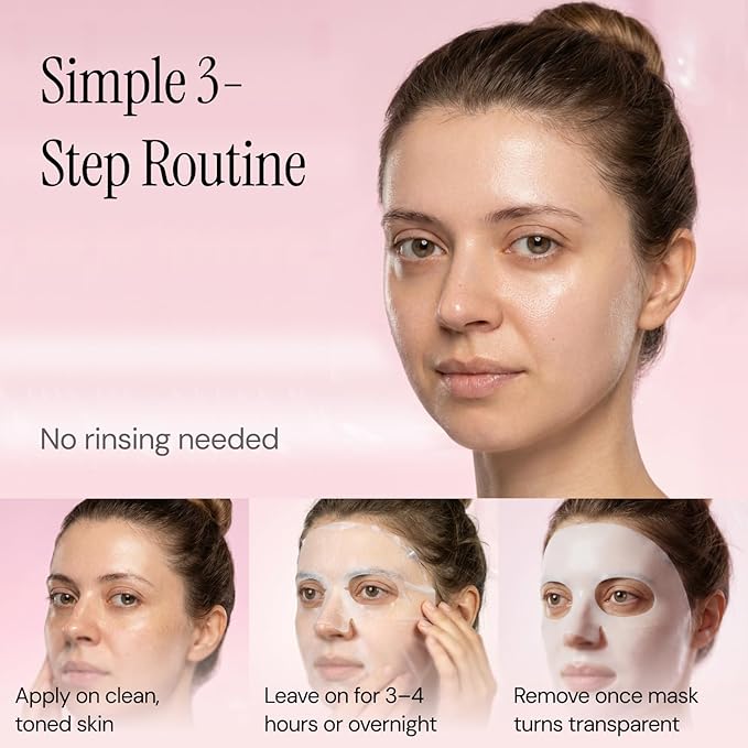 Trancend™ Real Deep Collagen Face Mask for Korean Skin Care – Hydrogel Sheet Mask, Overnight Hydrating Mask for Pore Minimizing, Elasticity & Firming, Bio Collagen Treatment - 39G (4 Count)