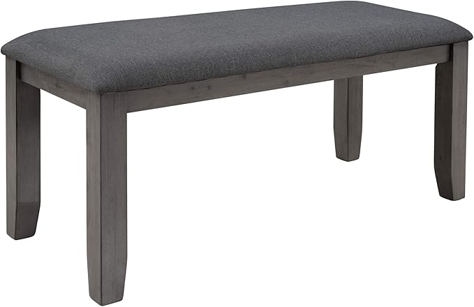 Harper & Bright Designs Dining Room Table and Chairs with Bench, Rustic Wood Dining Set, Set of 6 (Gray)