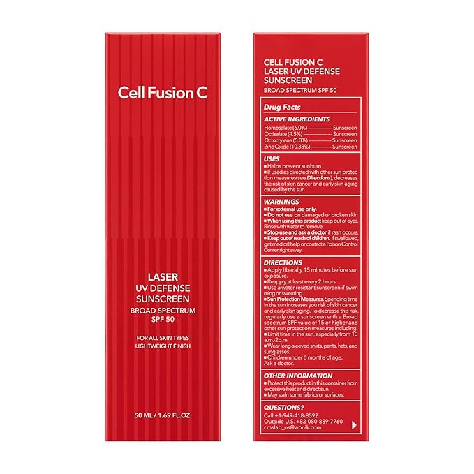 Cell Fusion C Laser UV Defense Sunscreen SPF 50, PDRN Sunscreen, Lightweight & Soft Matt Finish, Oxybenzone Free, Korean Skin Care, 50ml / 1.69 fl.oz