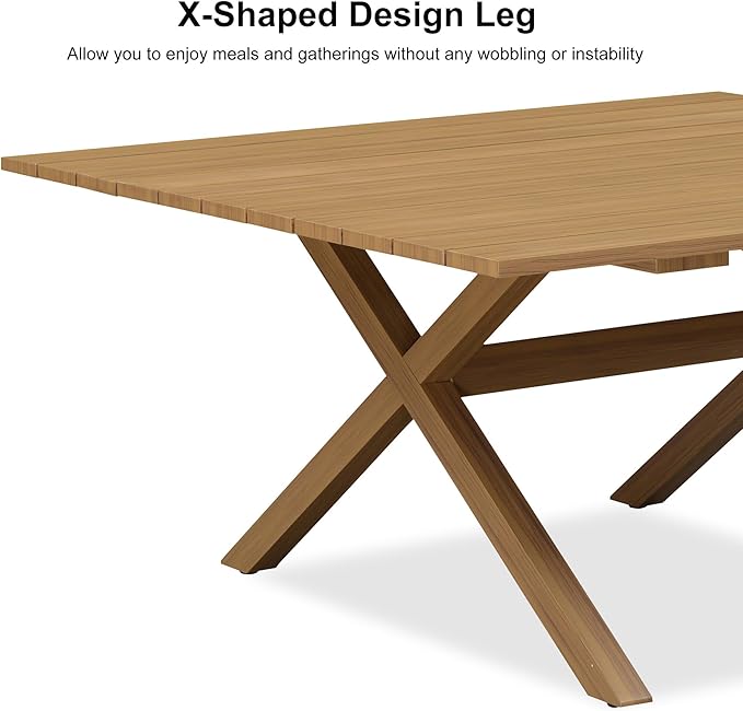 PURPLE LEAF 12 Pieces Outdoor Dining Set All-Weather PE Rattan Outdoor Patio Furniture Set with All Aluminum Frame Rectangular Table and Chairs Set for Lawn Garden Backyard Deck, Teak