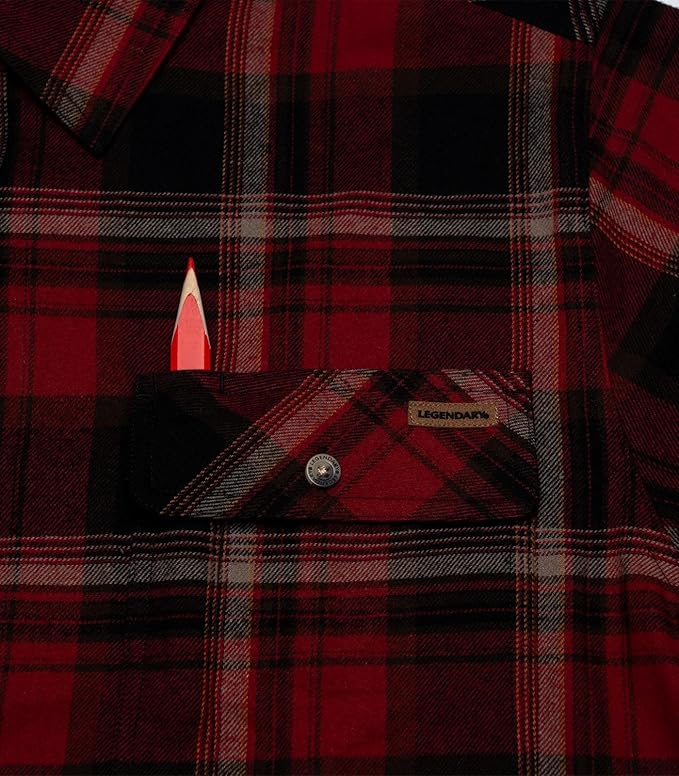 Legendary Whitetails Mens Long Sleeve Button Down 100% Cotton Flannel Shirt