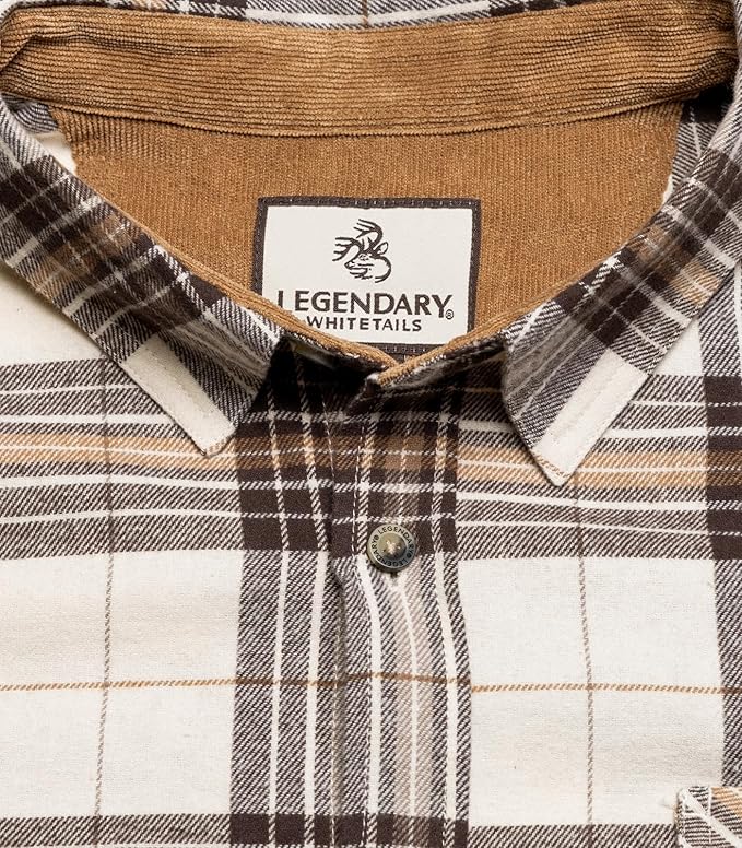 Legendary Whitetails Mens Long Sleeve Button Down 100% Cotton Flannel Shirt