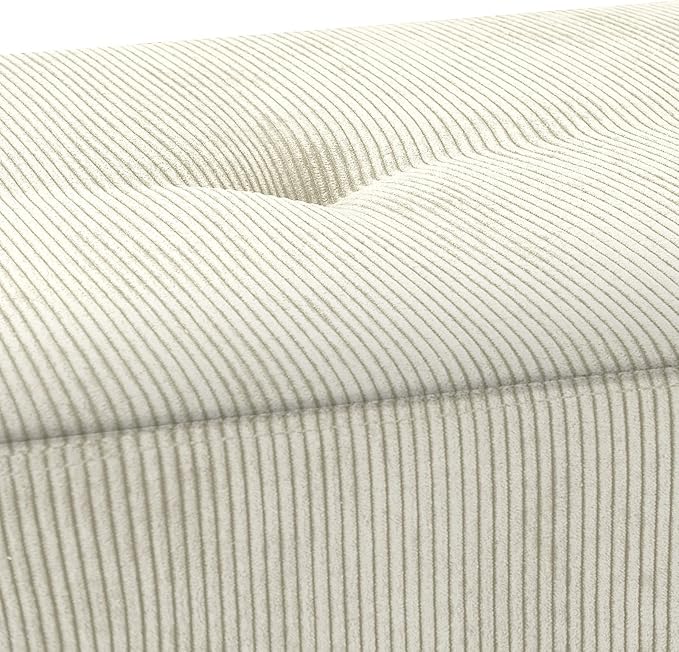 Comfy to go Entryway Bench - Beige Bench for Bedroom, Modern Ottoman End of Bed, Corduroy Padded Benches for Living Room, Foyer, Mudroom, Hallway - 39" L x 14" W x 17" H