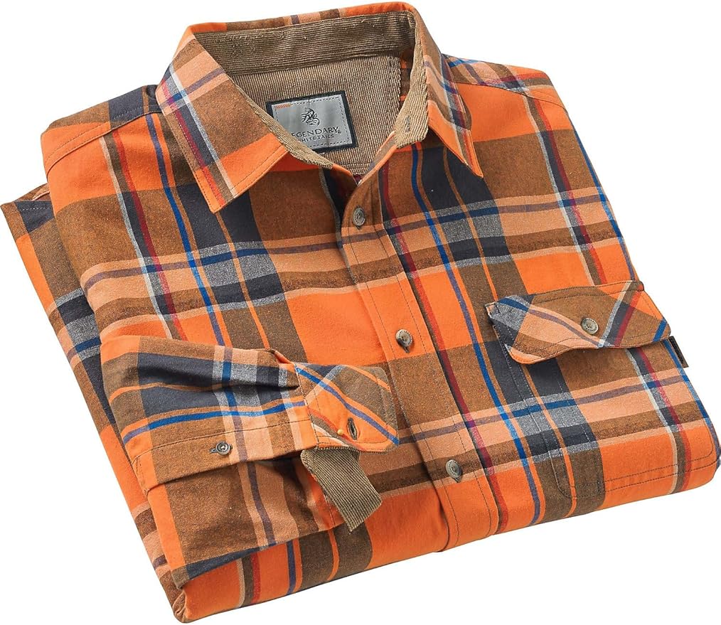 Legendary Whitetails Mens Long Sleeve Button Down 100% Cotton Flannel Shirt