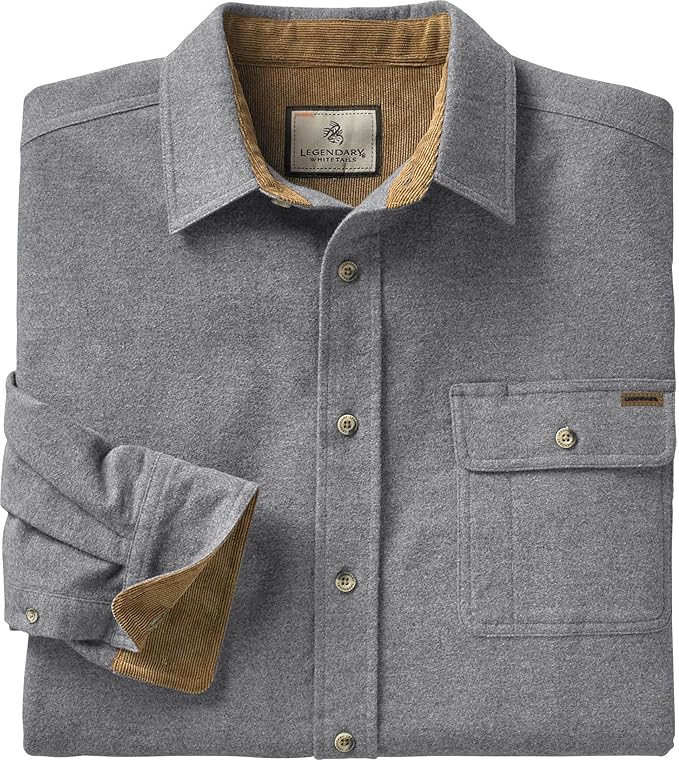 Legendary Whitetails Mens Long Sleeve Button Down 100% Cotton Flannel Shirt
