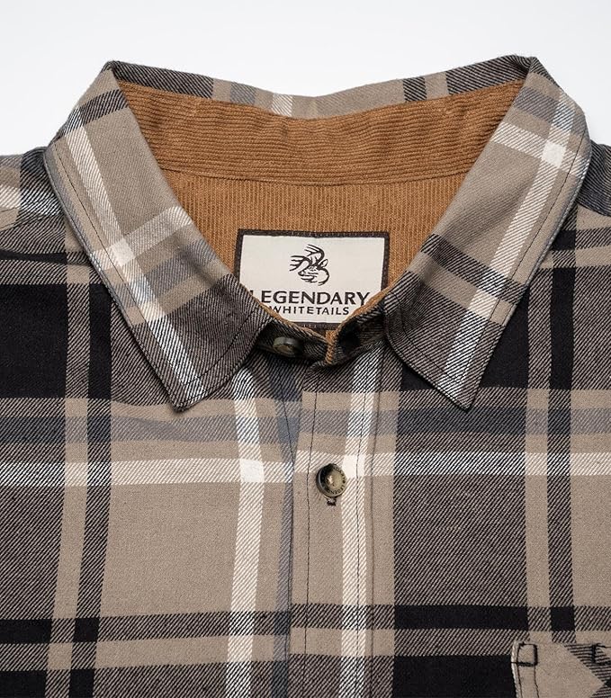 Legendary Whitetails Mens Long Sleeve Button Down 100% Cotton Flannel Shirt