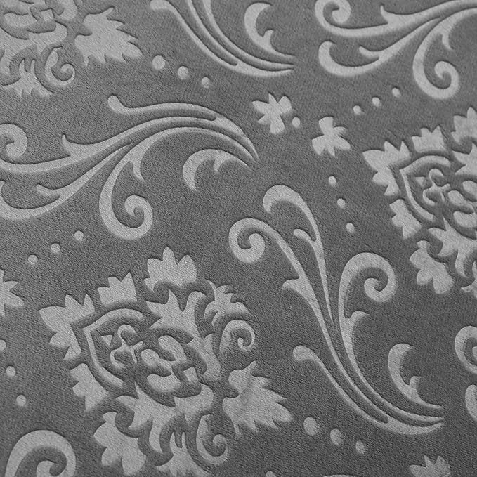 FORCHEER Kitchen Chair seat Cover Set 4 and Bench Cover Set Velvet Flower Pattern Anti-Dust Removable Seat Protector for Dining Room- 4 PCS Chair Cover+1 PC Bench Cover(Dark Grey)