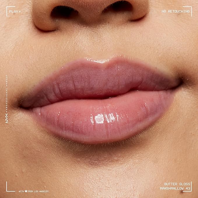 NYX PROFESSIONAL MAKEUP バター グロス、べたつかないリップ グロス - マシュマロ(ミューテッドライラック)