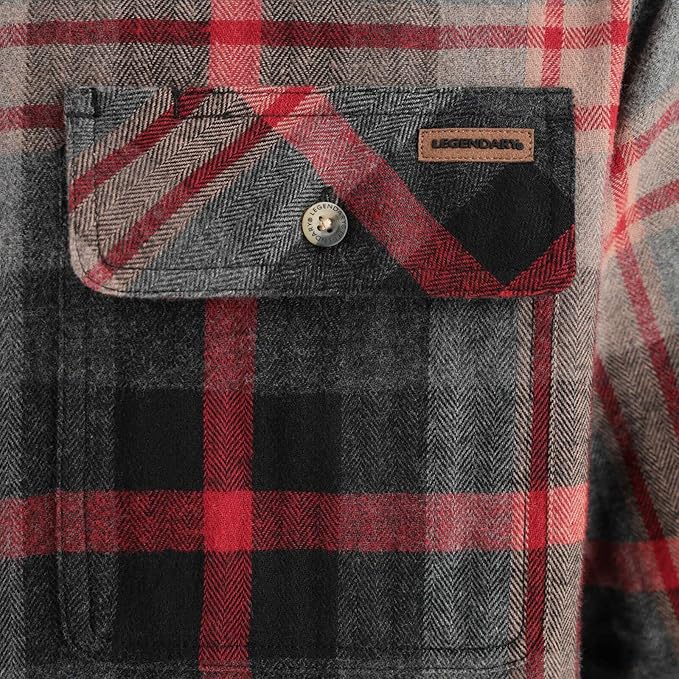 Legendary Whitetails Mens Long Sleeve Button Down 100% Cotton Flannel Shirt