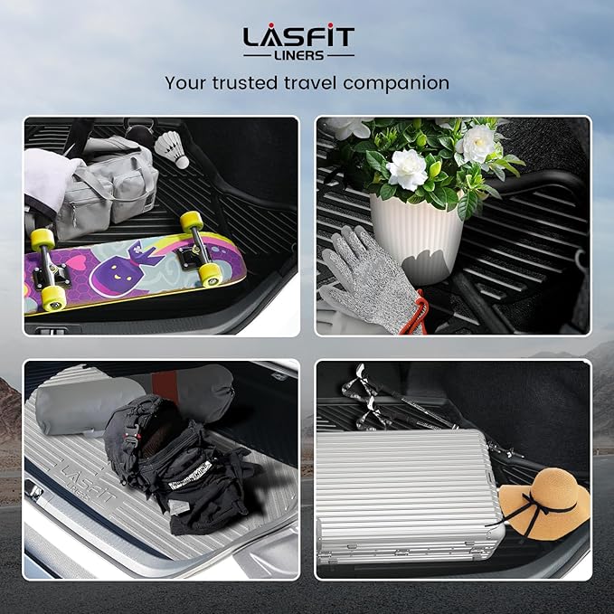 LASFIT Cargo Mat with Backrest Mat for Honda CRV 2012-2016, Custom Fit Trunk Mat, Waterproof All Weather, Kid & Pet Friendly, Easy Clean for Family Use, Black