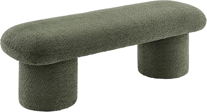 Modway Orla Chenille Upholstered Bench in Sage