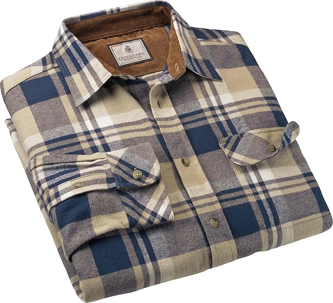 Legendary Whitetails Mens Long Sleeve Button Down 100% Cotton Flannel Shirt