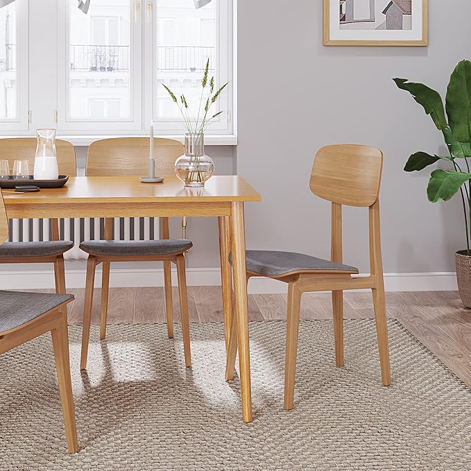 Panana Modern Dining Table 47 Inch Kitchen Table with Solid Wood Leg Oak Finish Dinner Table Dining Room Home Furniture Natural