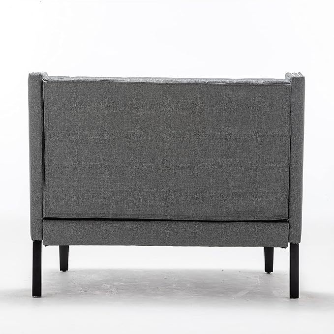 Andeworld Modern Loveseat Settee Bench Sofa Couch, Upholstered Banquette Dining Bench with Back for Dining Living Room Hallway or Entryway Seating,Slate