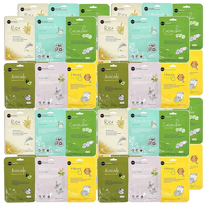 Celavi Essence Facial Face Mask K-Beauty Skincare Korea Skin Care Moisturizing (8 of each) B Set
