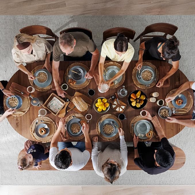 Transformer Table - Solid Wood Extendable Round Dining Table Set, Expandable Dining Table, Elegant and Functional Design, Perfect for Dining Room, Royal Brown (Table + 4 Chairs)