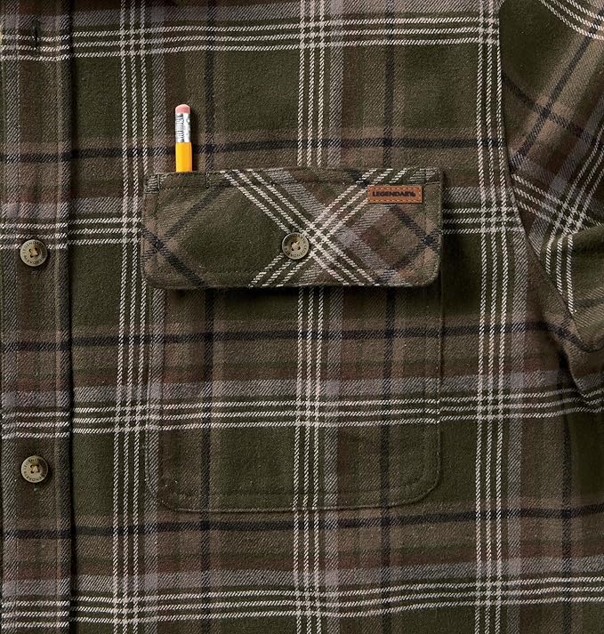 Legendary Whitetails Mens Long Sleeve Button Down 100% Cotton Flannel Shirt