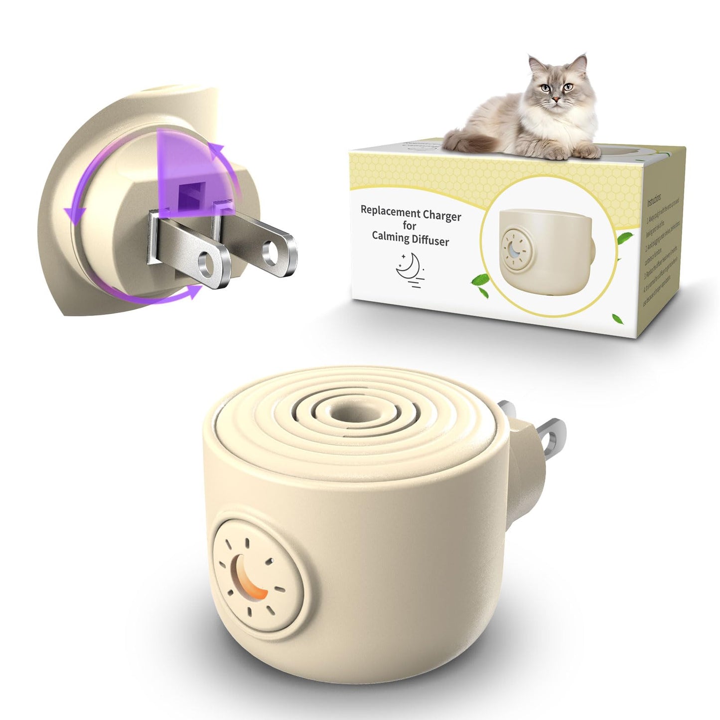 Cat Calming Diffuser Plug-in Pheremones Calming Diffuser for Cats and Dog Multicat Diffuser Starter Kit Compatible with Cat Calming Spray ONLY Diffuser Head