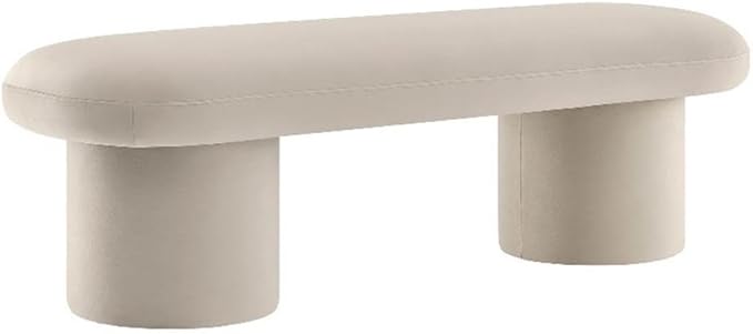 Modway Orla Performance Velvet Upholstered Bench in Almond