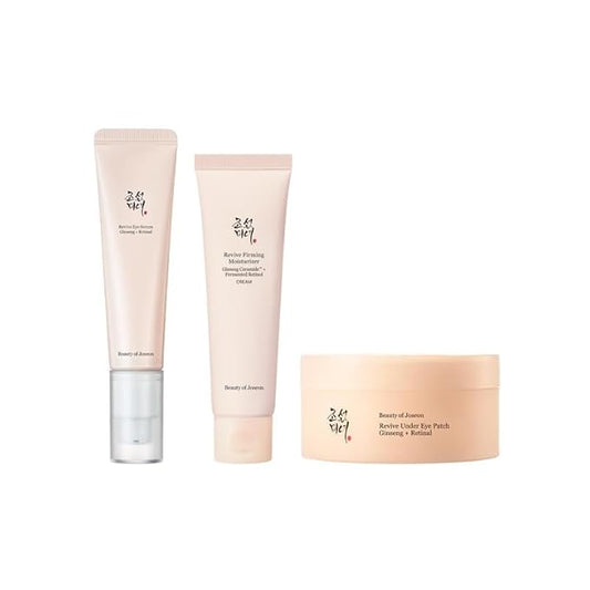 Beauty of Joseon Revive Essentials Set Firming Moisturizer & Eye Serum and Under Eye Patch Korean Skincare for Women and Men